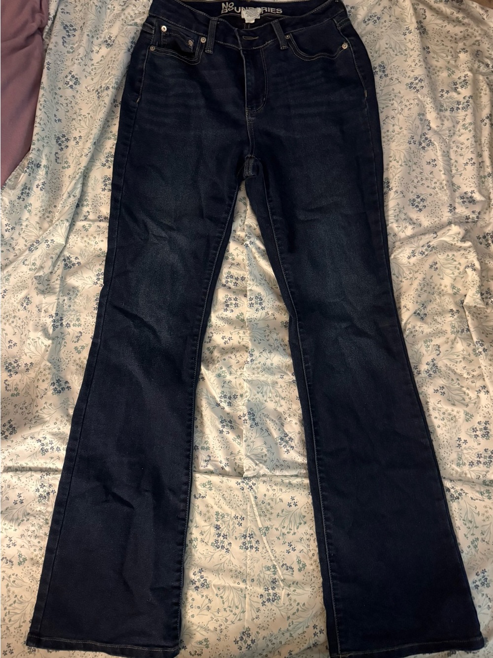 No Boundaries Women's Dark Indigo Flare Jeans